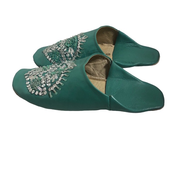 Glam Souls vintage beaded sequin mule shoes. Sz 10 - Picture 2 of 4